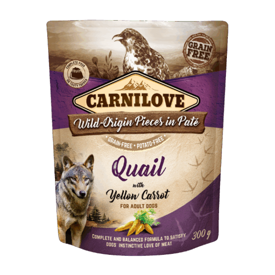 Quail with Yellow Carrot Wet Dog Food