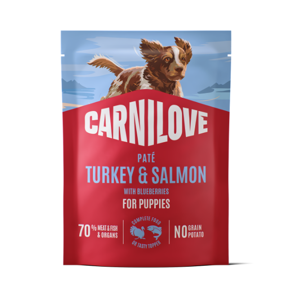 Carnilove Dog Pouch Paté Turkey & Salmon with Blueberries for Puppies