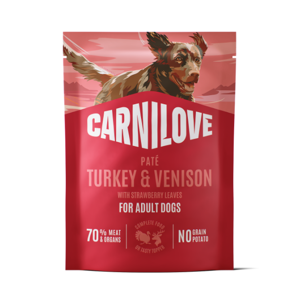 Carnilove Dog Pouch Paté Turkey & Venison with Strawberry Leaves