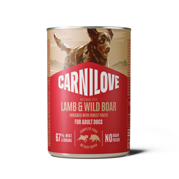 Carnilove Lamb & Wild Boar Can Paté for Adult Dogs